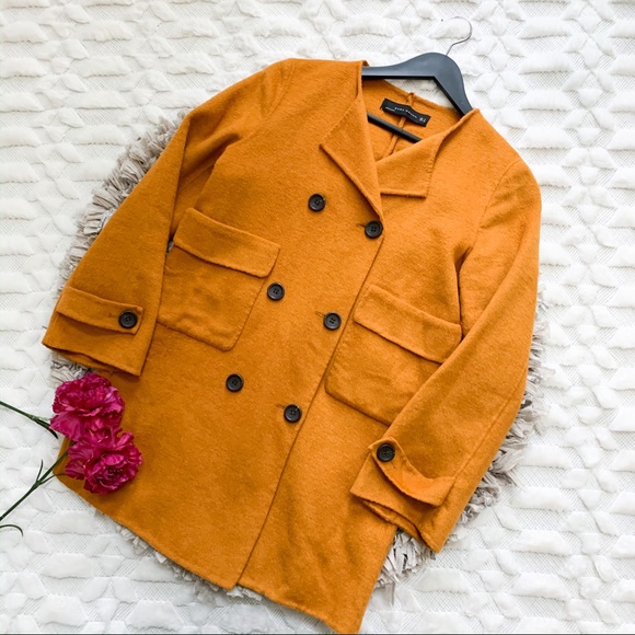 Zara Handmade Coat in Mustard Yellow - Picture 2 of 5